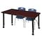 Regency Regency Kee 48 x 24 in. Mobile Adjustable Classroom Table- Mahogany & 2 Andy 12 in. Stack Chairs- Blue MT4824MHAPCBK45NV - alternate 1